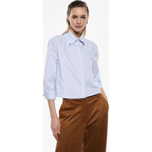 Camicia a righe con colletto abbottonato e maniche 3/4 - Imperial - Modalova