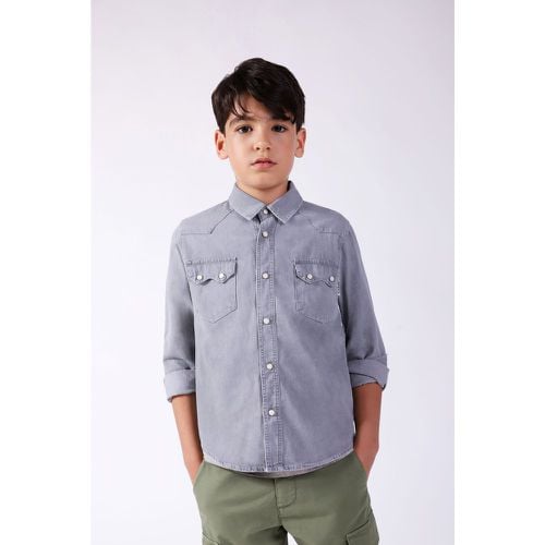 Camicia jeans bambino in puro cotone con tasche applicate - Imperial - Modalova