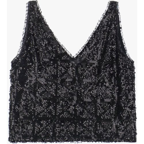 Top in paillettes senza maniche scollo a v - Imperial - Modalova