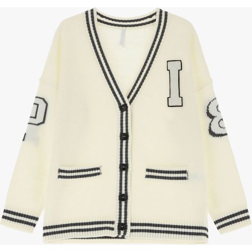 Cardigan stile college con scollo a v e bottoni - Imperial - Modalova