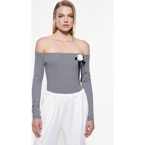 Pullover a righe con scollo bardot - Imperial - Modalova