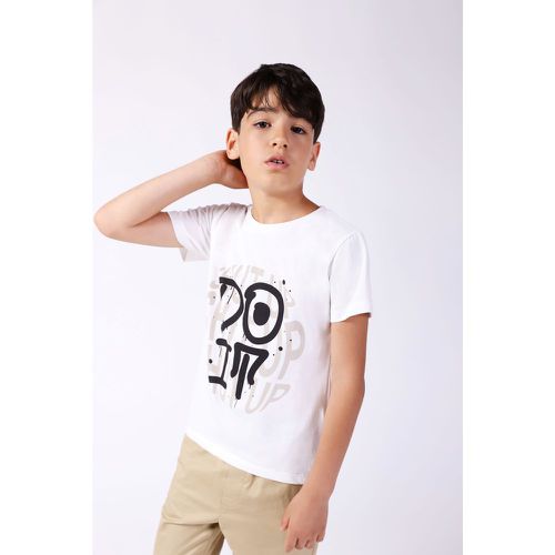 T-shirt bambino in puro cotone monocolour con stampa - Imperial - Modalova