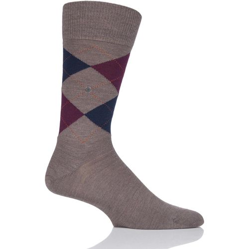 Pair Edinburgh Virgin Wool Argyle Socks Men's 6.5-11 Mens - Burlington - Modalova