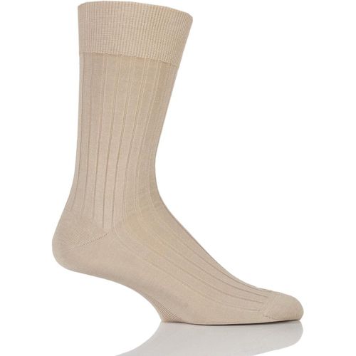 Pair Sand Milano Rib 97% Fil d'Ecosse Cotton Socks Men's 7-8 Mens - Falke - Modalova