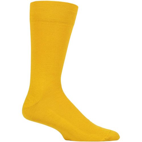 Mens 1 Pair Sensitive London Cotton Left and Right Socks With Comfort Cuff Mustard 8.5-11 Mens - Falke - Modalova