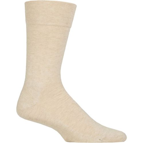 Mens 1 Pair Falke Sensitive London Cotton Left and Right Socks With Comfort Cuff Sand Melange 8.5-11 Mens - SockShop - Modalova