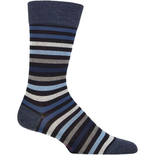 Mens 1 Pair Falke Tinted Stripe Wool Socks Navy 11.5-14.5 Mens - SockShop - Modalova