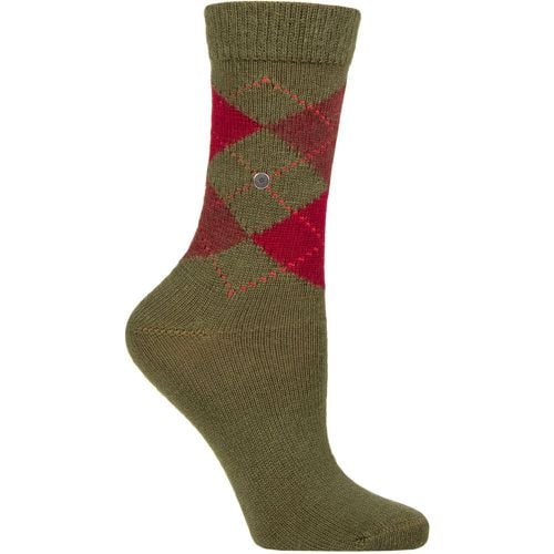 Ladies 1 Pair Whitby Extra Soft Argyle Socks / Red 3.5-7 Ladies - Burlington - Modalova