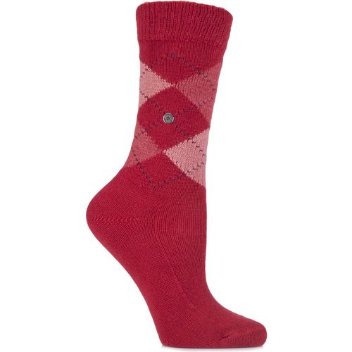 Pair Vermillion Whitby Extra Soft Argyle Socks Ladies 3.5-7 Ladies - Burlington - Modalova