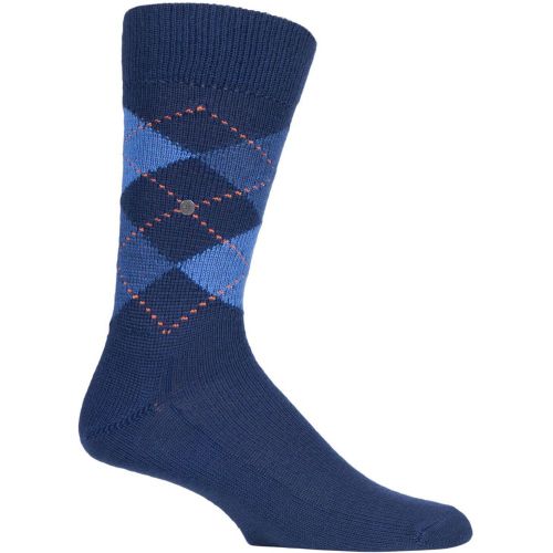 Pair Navy / Preston Extra Soft Feeling Argyle Socks Men's 11-14 Mens - Burlington - Modalova