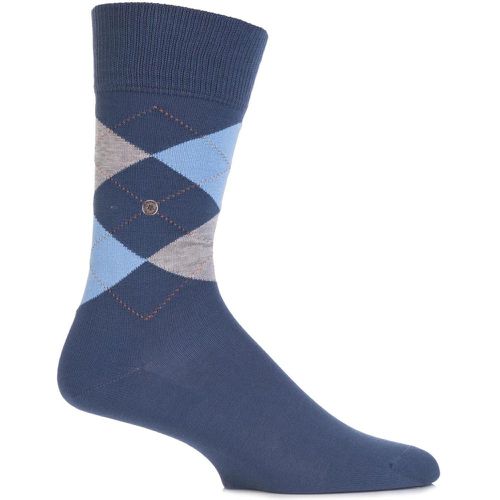 Pair Blueberry Peel Manchester Argyle Cotton Socks Men's 11-14 Mens - Burlington - Modalova
