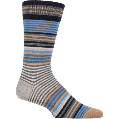 Mens 1 Pair Stripe Wool Socks Dark 11-14 Mens - Burlington - Modalova