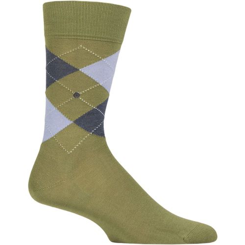 Mens 1 Pair Burlington Manchester Argyle Cotton Socks Salvia 6.5-11 Mens - SockShop - Modalova