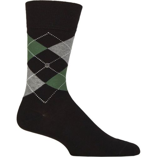 Mens 1 Pair Burlington King Argyle Cotton Socks / Green 6.5-11 Mens - SockShop - Modalova
