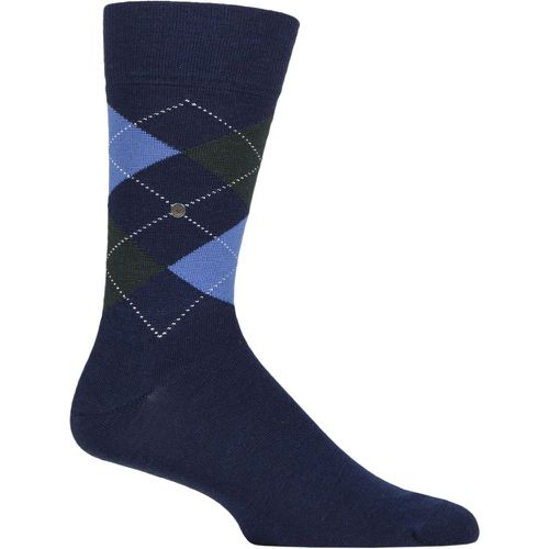 Mens 1 Pair Burlington Edinburgh Virgin Wool Argyle Socks Royal Green 11-14 Mens - SockShop - Modalova