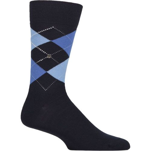 Mens 1 Pair Burlington Edinburgh Virgin Wool Argyle Socks Marine 11-14 Mens - SockShop - Modalova