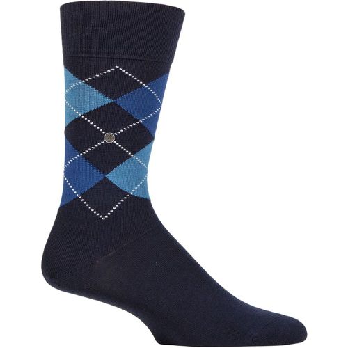 Mens 1 Pair Edinburgh Virgin Wool Argyle Socks Navy / 6.5-11 Mens - Burlington - Modalova