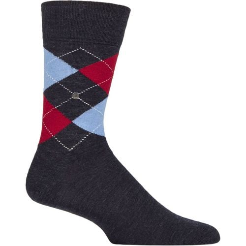 Mens 1 Pair Burlington Edinburgh Virgin Wool Argyle Socks Blue 6.5-11 Mens - SockShop - Modalova