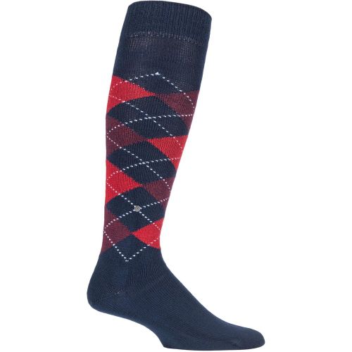 Pair Navy / Red Preston Soft Acrylic Knee High Socks Men's 6.5-11 Mens - Burlington - Modalova