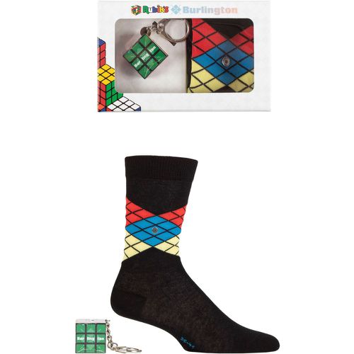 Mens 1 Pair Burlington Rubiks Cube Argyle Gift Boxed Cotton Socks with Keyring Argyle 6.5-11 Mens - SockShop - Modalova