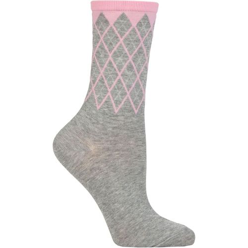 Women's 1 Pair Mayfair Cotton Argyle Topped Socks 3.5-7 Ladies - Burlington - Modalova