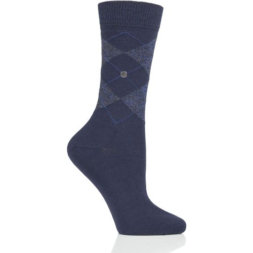 Women's 1 Pair Marylebone Lurex Virgin Wool Socks Navy 3.5-7.5 Ladies - Burlington - Modalova