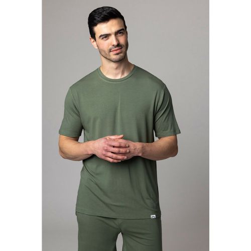 Mens 1 Pack Bamboo Loungewear Selection T-Shirt Olive Medium - Lazy Panda - Modalova