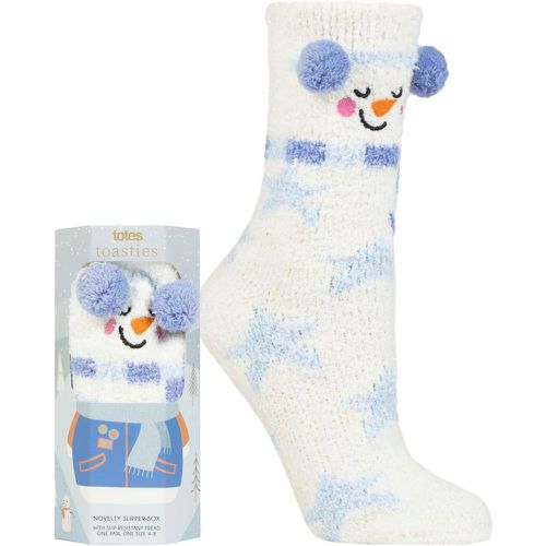 Ladies 1 Pair Cosy Novelty Slipper Socks Snowman 4-8 Ladies - Totes - Modalova