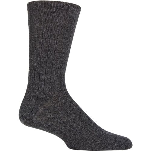 Mens 1 Pair 100% Cashmere Bed Socks Charcoal 8-10 Mens - SOCKSHOP of London - Modalova
