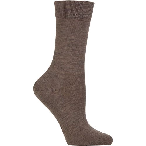 Ladies 1 Pair Falke Soft Merino Wool Socks Pebble 5.5-6.5 Ladies - SockShop - Modalova
