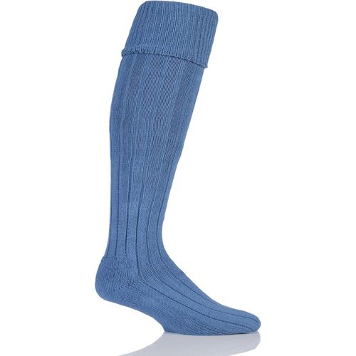 Pair Cornflower Birkdale Cotton Cushioned Knee High Golf Socks Men's 12-14 Mens - Glenmuir - Modalova