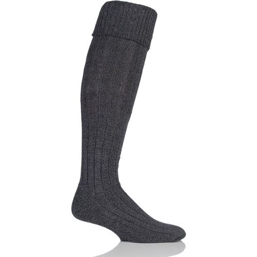 Pair Charcoal Marl Birkdale Cotton Cushioned Knee High Golf Socks Men's 7-11 Mens - Glenmuir - Modalova