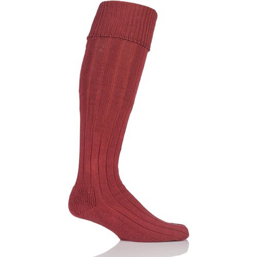 Pair Terracotta Birkdale Cotton Cushioned Knee High Golf Socks Men's 7-11 Mens - Glenmuir - Modalova