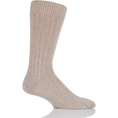 Pair Natural 85% Cashmere Rib Socks Men's 10-12 Mens - Pantherella - Modalova