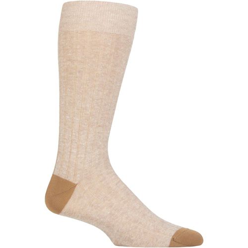 Mens 1 Pair Hamada Cotton and Linen Blend Socks Linen 10-12 Mens - Pantherella - Modalova