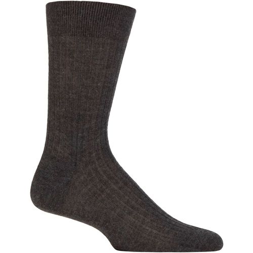 Mens 1 Pair Pantherella Knightsbridge 100% Pure Cashmere Ribbed Socks Dark 10.5-11.5 Mens 12 Inch - SockShop - Modalova