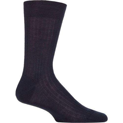 Mens 1 Pair Knightsbridge 100% Pure Cashmere Ribbed Socks Navy 10.5-11.5 Mens 12 inch - Pantherella - Modalova