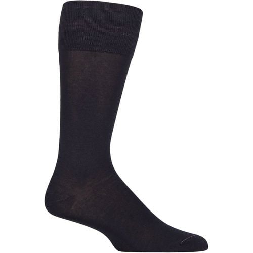 Mens 1 Pair Pantherella Flemming Cotton Fil D'Ecosse Comfort Top Socks Navy 10-12 Mens - SockShop - Modalova