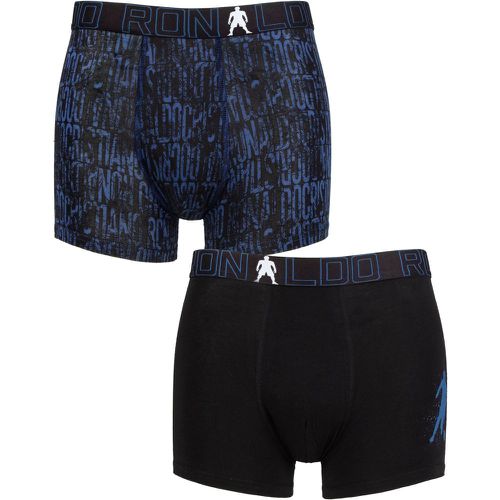 Boys 2 Pack Cotton Boxer Shorts Blue Print/Black 10-12 Years - CR7 - Modalova