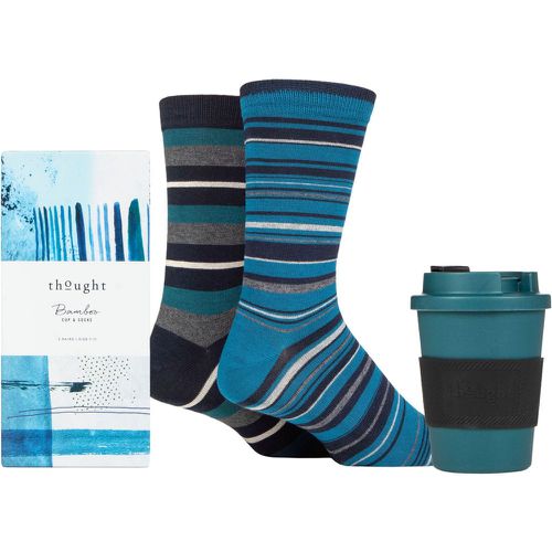 Mens 2 Pair Jem Bamboo and Organic Cotton Gift Boxed Socks with Bamboo Cup Assorted 7-11 Mens - Thought - Modalova