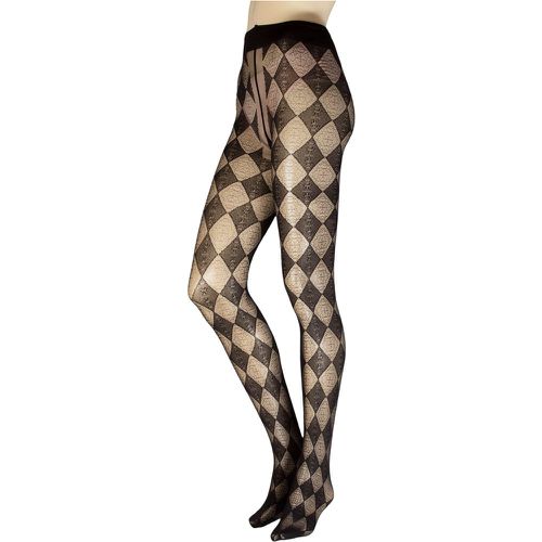 Women's 1 Pair Marjoram Diamond Patterned Tights Large - Trasparenze - Modalova