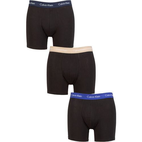 Mens 3 Pack Cotton Stretch Longer Leg Trunks Shoreline / Clem / Travertine S - Calvin Klein - Modalova