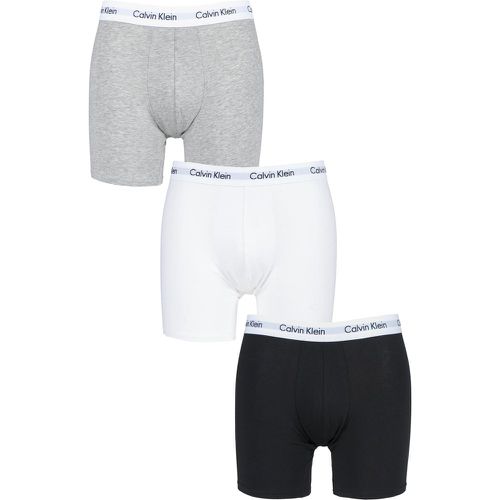Pack Black / White / Grey Cotton Stretch Longer Leg Boxer Brief Shorts Men's Medium - Calvin Klein - Modalova
