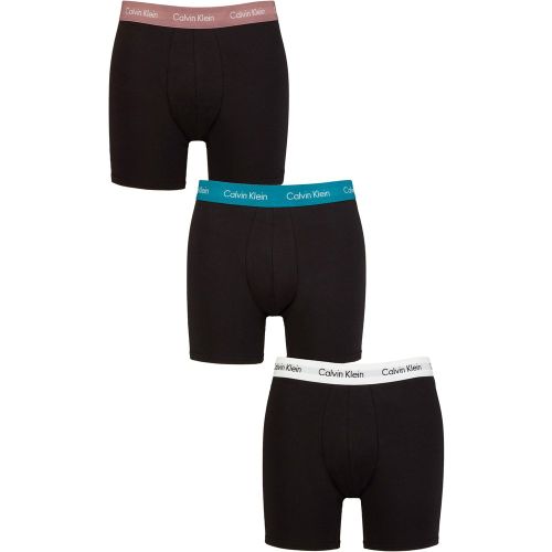 Mens 3 Pack Cotton Stretch Longer Leg Trunks Capri / Ocean Depths S - Calvin Klein - Modalova