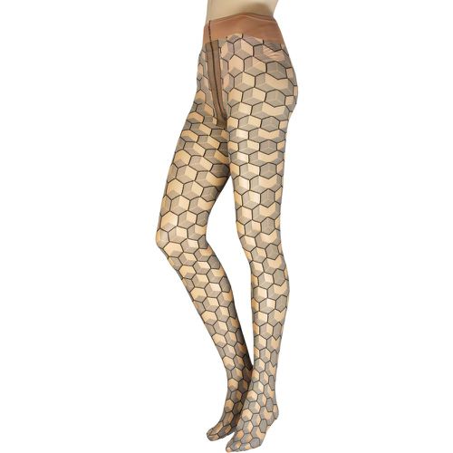 Women's 1 Pair Origan Geometric Tights Cosmetic Medium - Trasparenze - Modalova