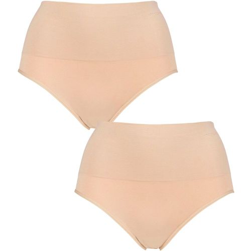 Ladies 2 Pack Seamless Smoothies Full Brief Underwear Rose Beige 10-12 UK - Ambra - Modalova