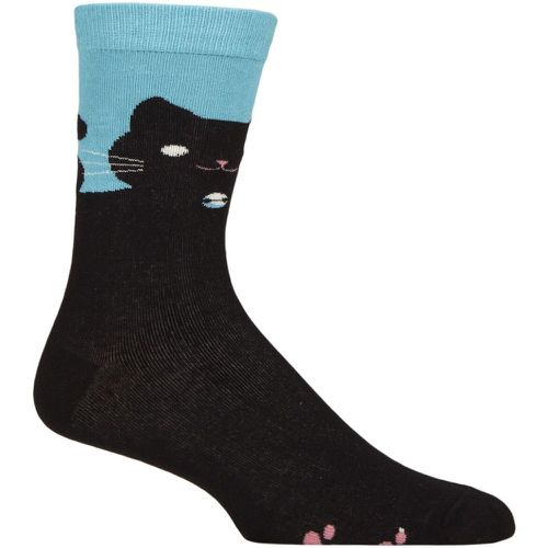 Mens and Women's 1 Pair Shared Earth Fair Trade Black Cat Bamboo Socks Black Cat UK 7-12 - SockShop - Modalova