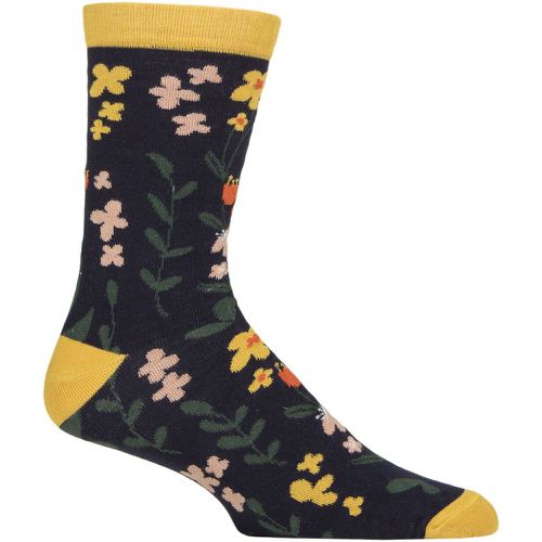 Mens and Women's 1 Pair Shared Earth Fair Trade Indian Inspired Bamboo Socks Floral UK 7-12 - SockShop - Modalova