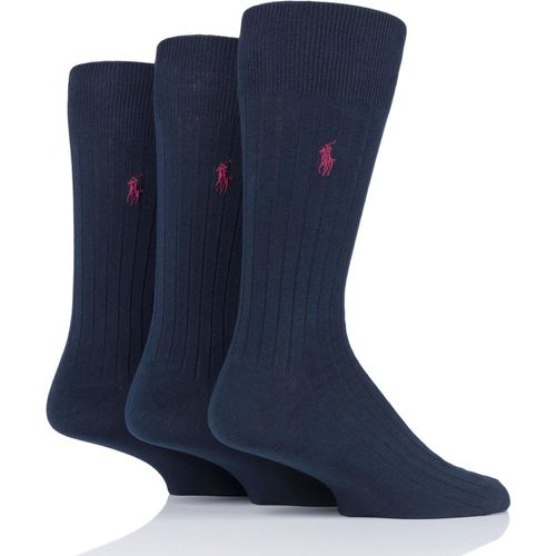 Pair Navy Egyptian Cotton Ribbed Plain Socks Men's 44048 - Ralph Lauren - Modalova