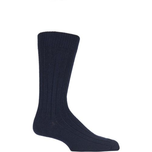 Pair Navy Merino Wool Ribbed Leisure Socks Men's 7.5-9.5 Mens - Pantherella - Modalova